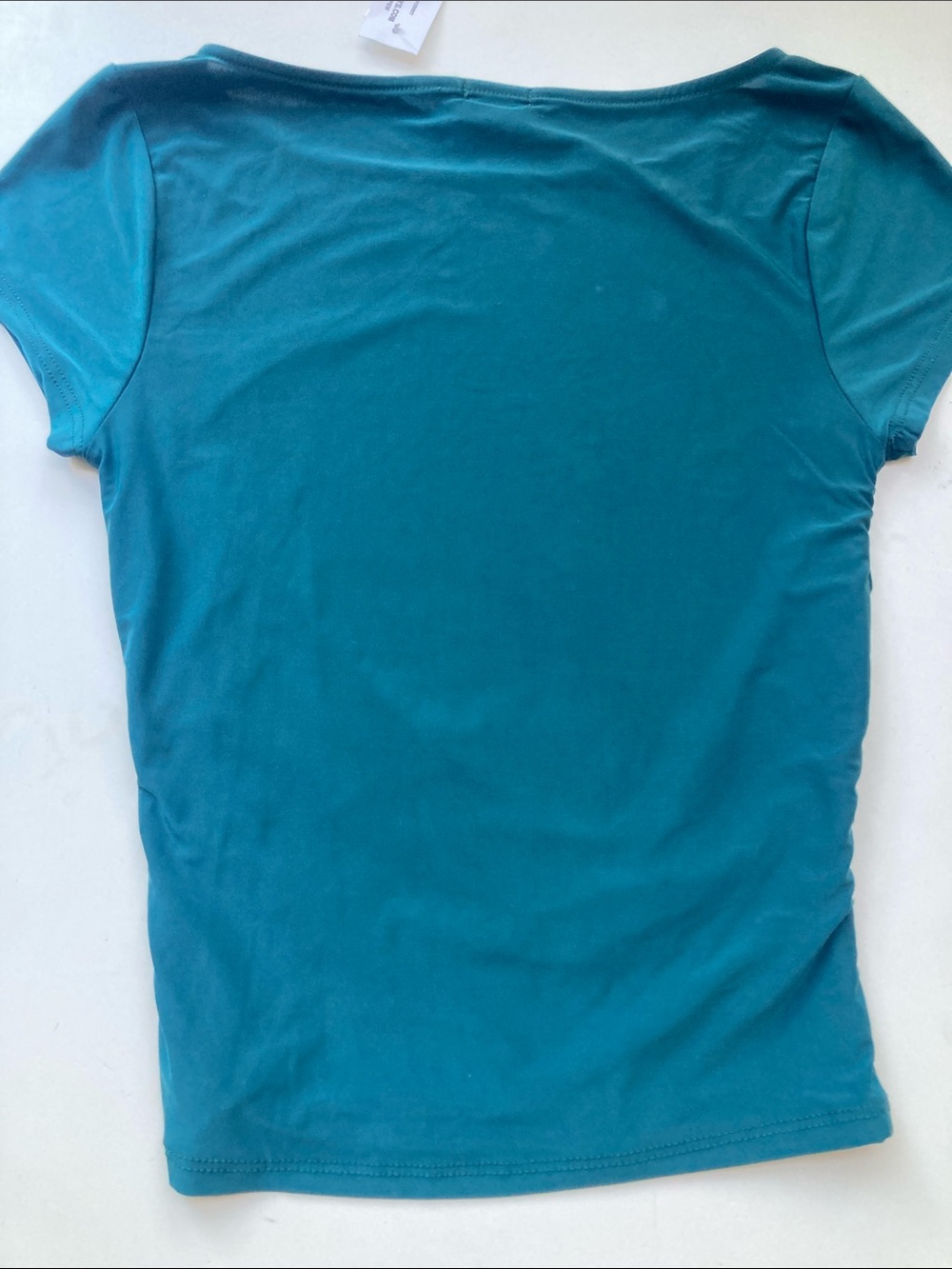 Tilly's Forest Green Short Sleeve Scoop Neck Top with Side Ruching - Picture 8 of 9